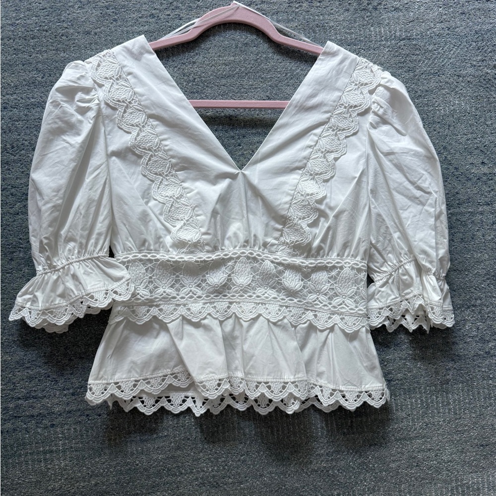 White Lacy blouse new with tags